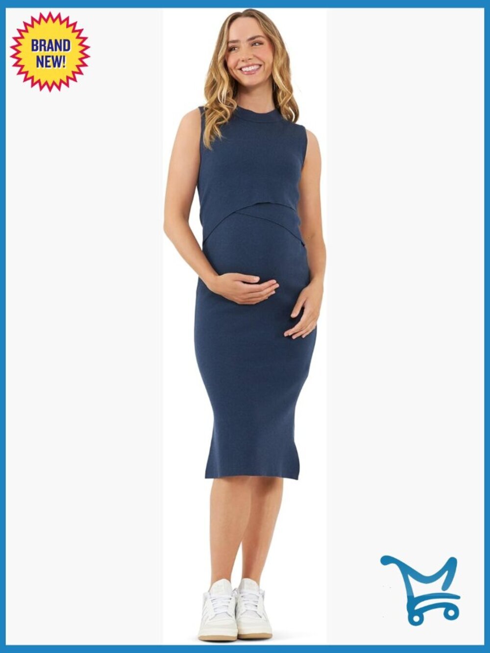 Layered Knit Nursing Dress Maternity Casual Comfort Pull On